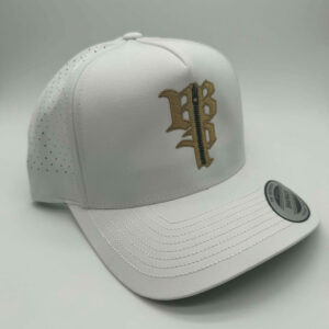 BBP Gold Monogram Elite Pickleball Hat – White Perforated Snapback