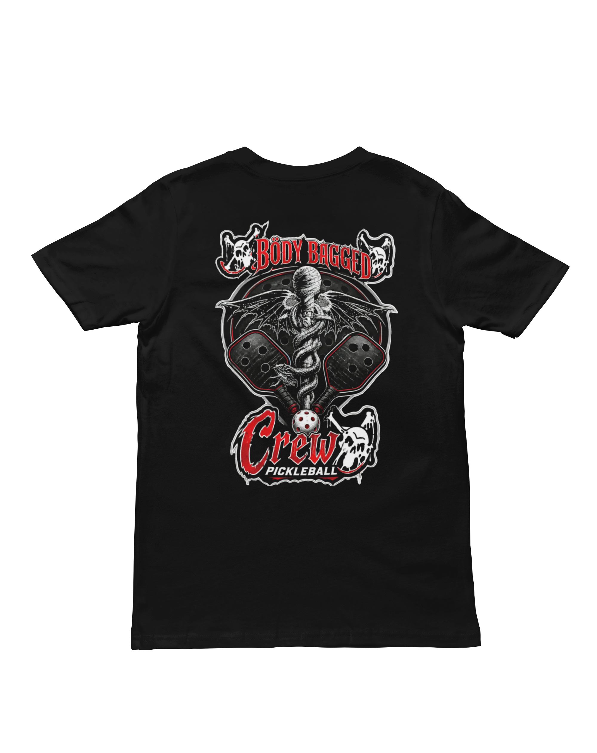 Back of Body bagged Crew Shirt Black