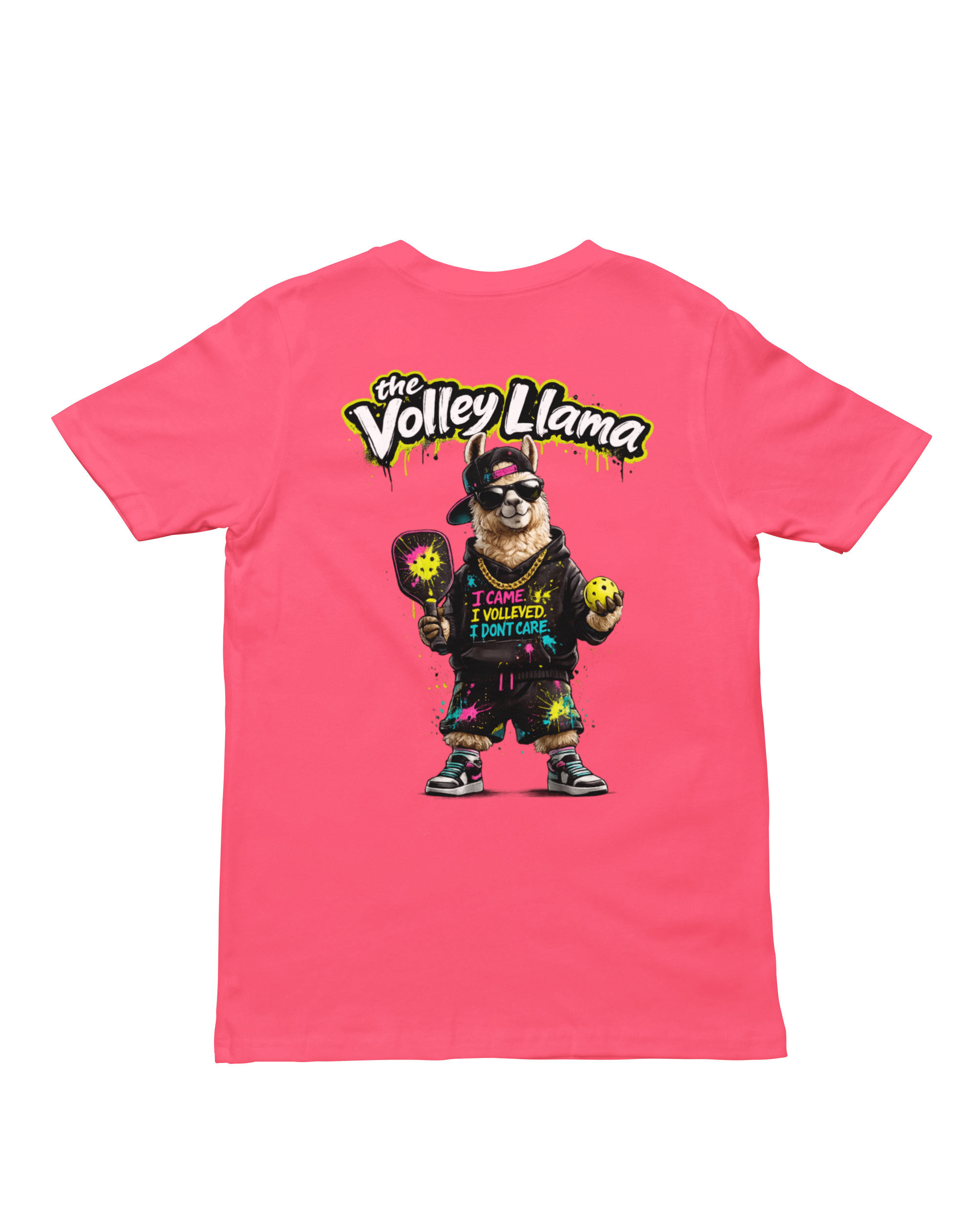 back of Volley Llama Hot Pink
